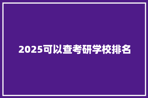 2025可以查考研学校排名