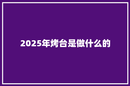 2025年烤台是做什么的
