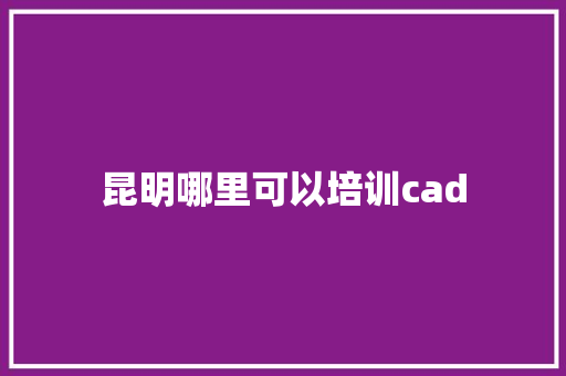 昆明哪里可以培训cad 演讲稿范文
