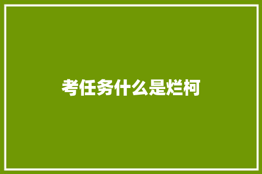 考任务什么是烂柯