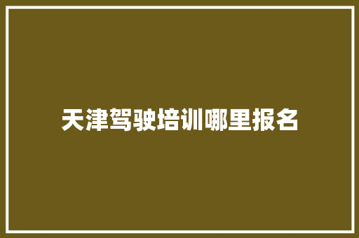 天津驾驶培训哪里报名