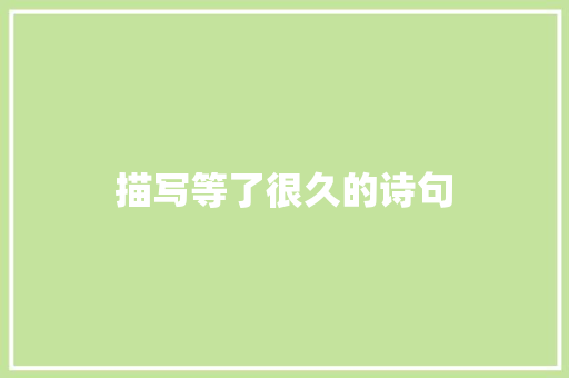 描写等了很久的诗句