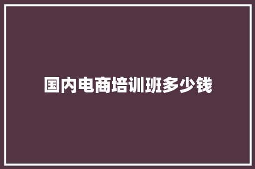 国内电商培训班多少钱
