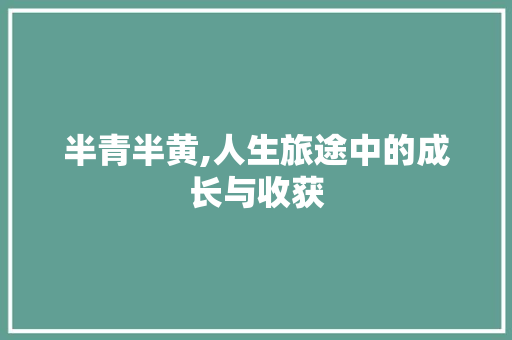 半青半黄,人生旅途中的成长与收获