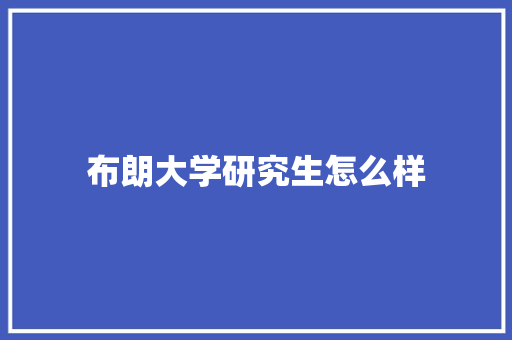 布朗大学研究生怎么样