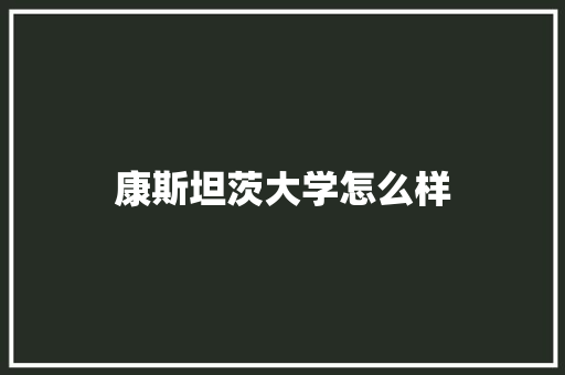 康斯坦茨大学怎么样 科技报告范文