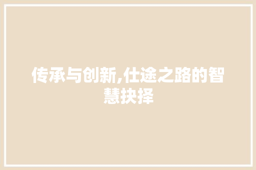传承与创新,仕途之路的智慧抉择