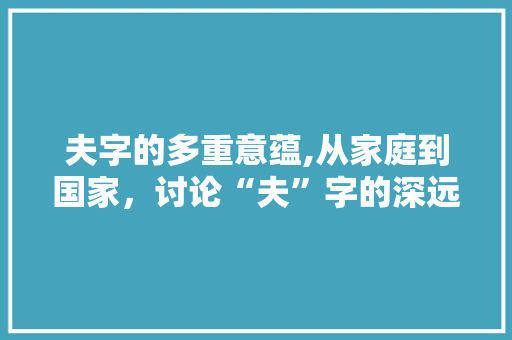 夫字的多重意蕴,从家庭到国家，讨论“夫”字的深远内涵 创作范文