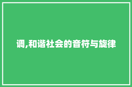 调,和谐社会的音符与旋律 合同协议范文
