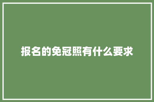 报名的免冠照有什么要求