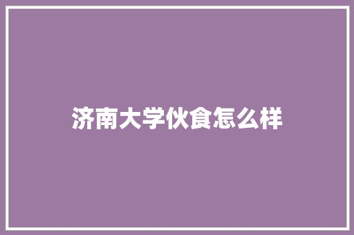 济南大学伙食怎么样