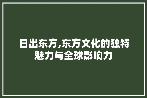 日出东方,东方文化的独特魅力与全球影响力 创作范文
