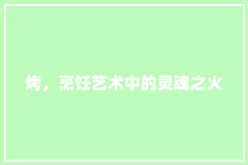 烤，烹饪艺术中的灵魂之火