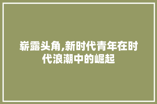 崭露头角,新时代青年在时代浪潮中的崛起