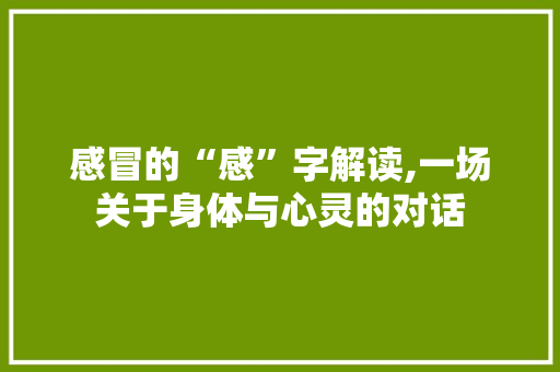 感冒的“感”字解读,一场关于身体与心灵的对话 科技报告范文