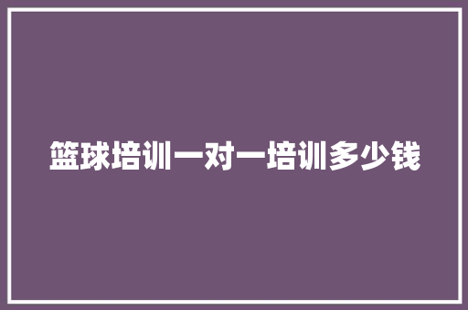 篮球培训一对一培训多少钱 项目管理范文