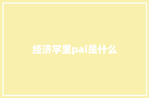 经济学里pai是什么