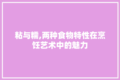 粘与糯,两种食物特性在烹饪艺术中的魅力
