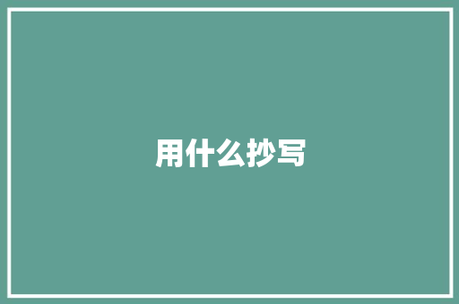 用什么抄写 诗句鉴赏