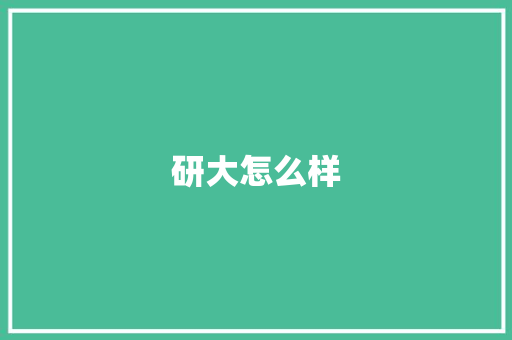 研大怎么样