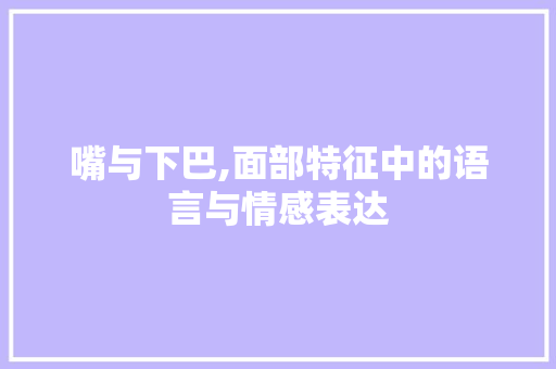嘴与下巴,面部特征中的语言与情感表达