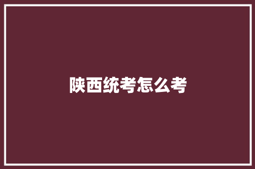 陕西统考怎么考 演讲稿范文