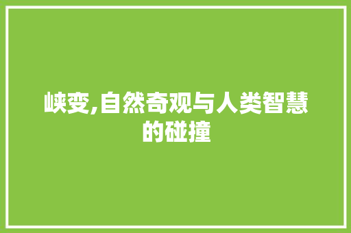 峡变,自然奇观与人类智慧的碰撞
