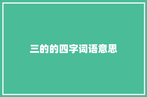 三的的四字词语意思