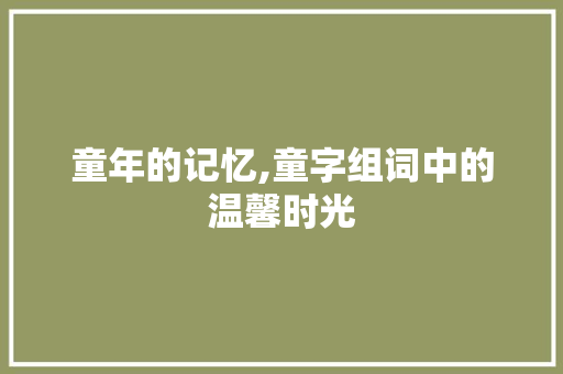 童年的记忆,童字组词中的温馨时光