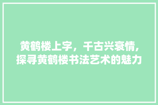 黄鹤楼上字，千古兴衰情,探寻黄鹤楼书法艺术的魅力_黄鹤楼上的字是什么意思