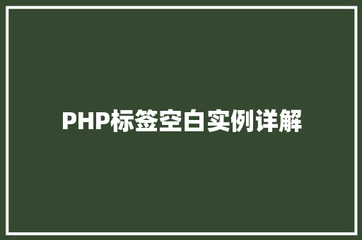 PHP标签空白实例详解 词句相关