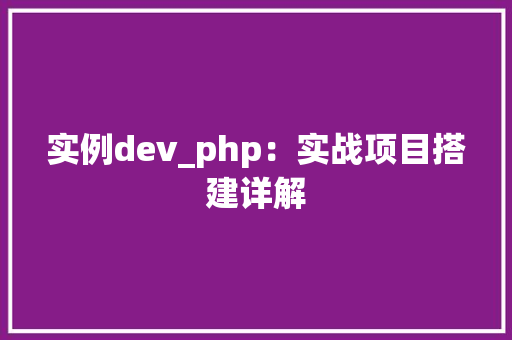实例dev_php：实战项目搭建详解 科技报告范文