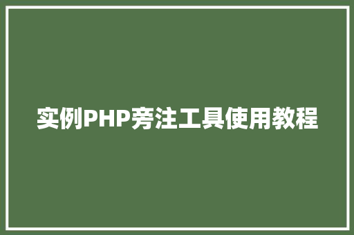 实例PHP旁注工具使用教程