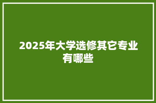 2025年大学选修其它专业有哪些