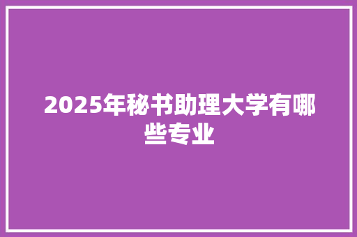 2025年秘书助理大学有哪些专业