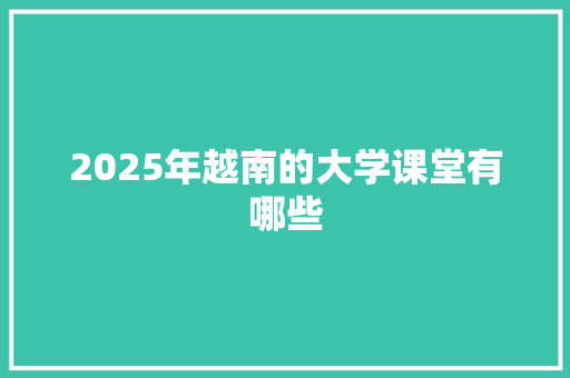 2025年越南的大学课堂有哪些
