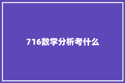 716数学分析考什么 创作范文