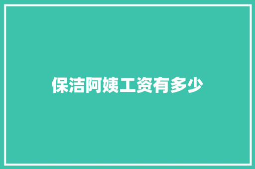 保洁阿姨工资有多少 词句相关
