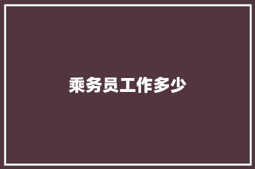 乘务员工作多少