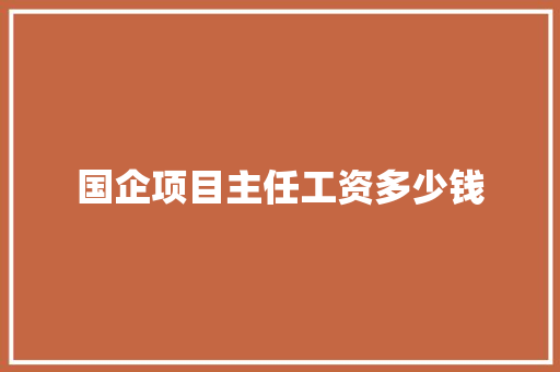 国企项目主任工资多少钱 诗句鉴赏