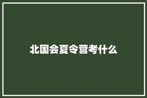 北国会夏令营考什么