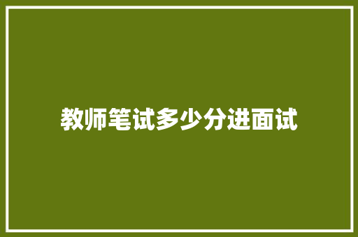 教师笔试多少分进面试