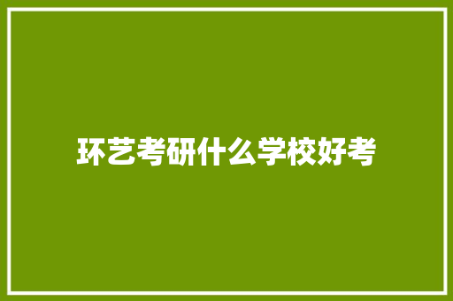 环艺考研什么学校好考
