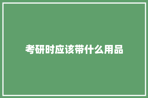 考研时应该带什么用品 创作范文