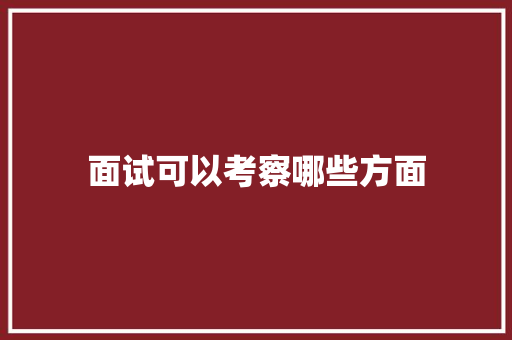 面试可以考察哪些方面 演讲稿范文