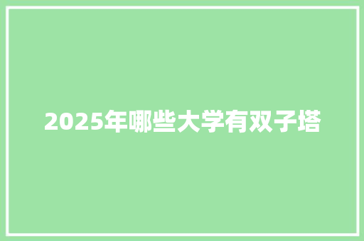 2025年哪些大学有双子塔