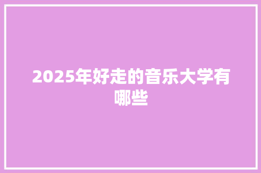 2025年好走的音乐大学有哪些