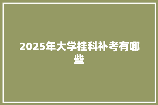 2025年大学挂科补考有哪些
