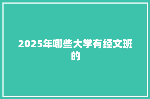 2025年哪些大学有经文班的 科技报告范文