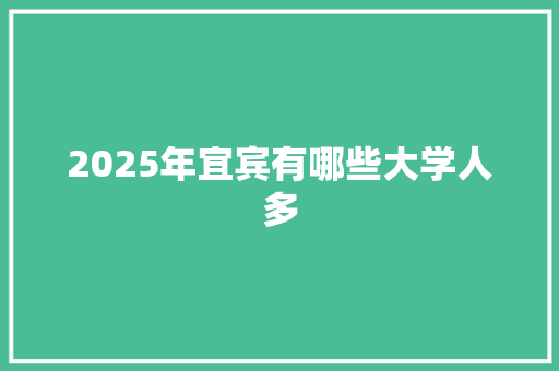 2025年宜宾有哪些大学人多 创作范文
